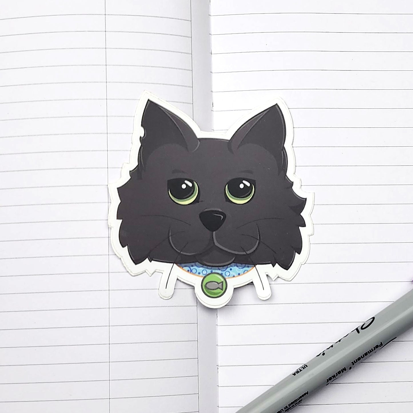 Grey Cat  |  Vinyl Sticker