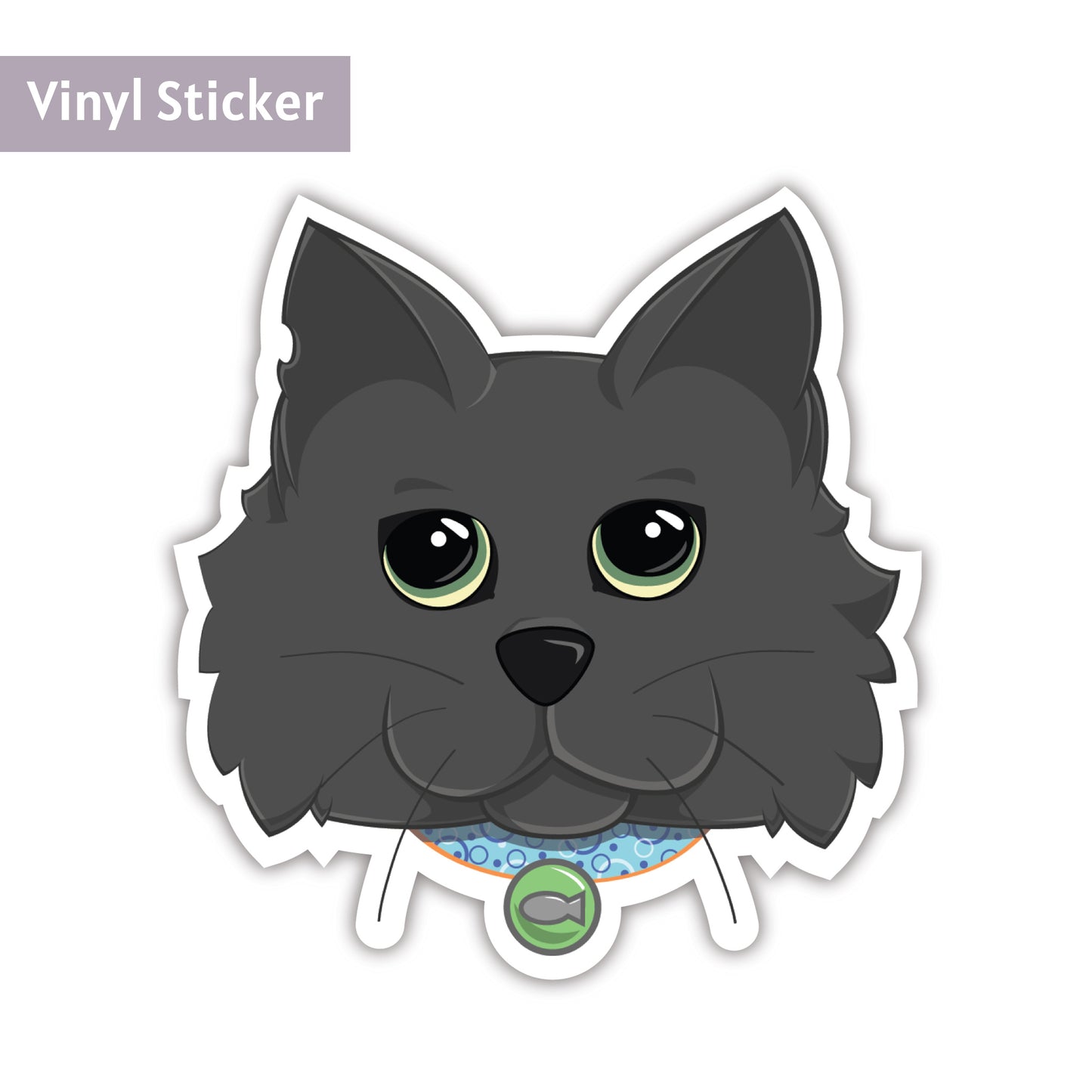 Grey Cat  |  Vinyl Sticker